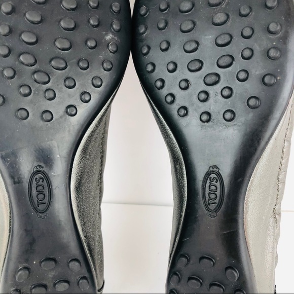 Tod’s silver black ballet flats 7.5